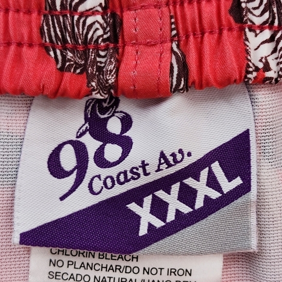 98 Coast Av. Men's Zebra Print Swim Trunks- XXXL - Picture 3 of 6
